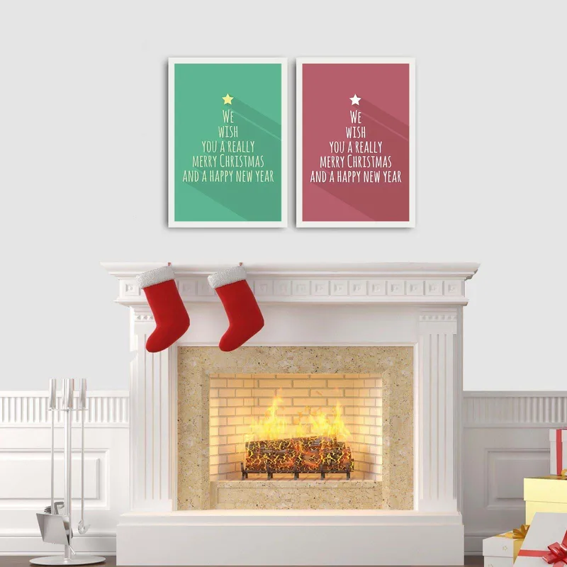 Dekorativ Inramad MDF-målning 2-Delar 35x50 cm - Flerfärgad - Inredning - Tavlor & posters - Canvastavla