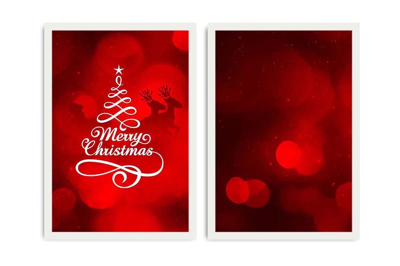 Dekorativ Inramad MDF-målning 2-Delar 35x50 cm, Flerfärgad