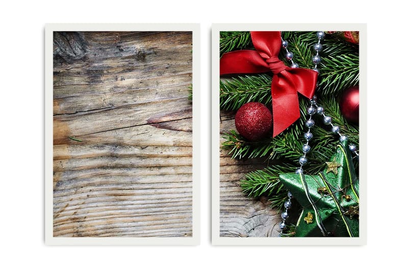 Dekorativ Inramad MDF-målning 2-Delar 35x50 cm, Flerfärgad