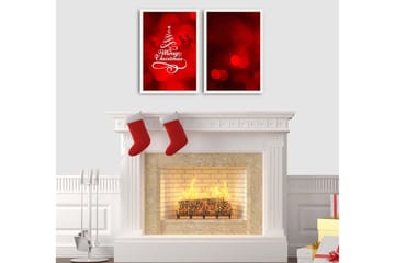 Dekorativ Inramad MDF-målning 2-Delar 35x50 cm - Flerfärgad - Inredning - Tavlor & posters - Canvastavla