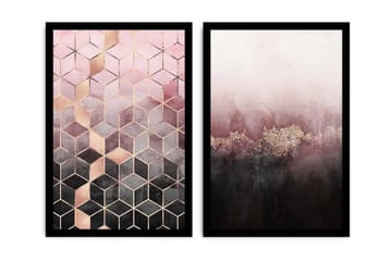 Dekorativ MDF-målning 2 Delar - Flerfärgad - Inredning - Tavlor & posters - Canvastavla