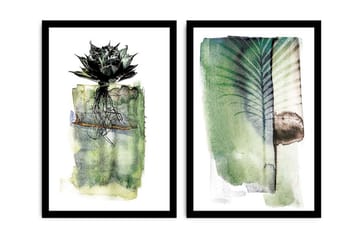 Dekorativ MDF-målning 2 Delar - Flerfärgad - Inredning - Tavlor & posters - Canvastavla