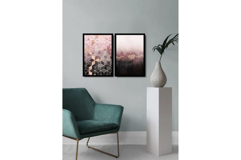 Dekorativ MDF-målning 2 Delar - Flerfärgad - Inredning - Tavlor & posters - Canvastavla