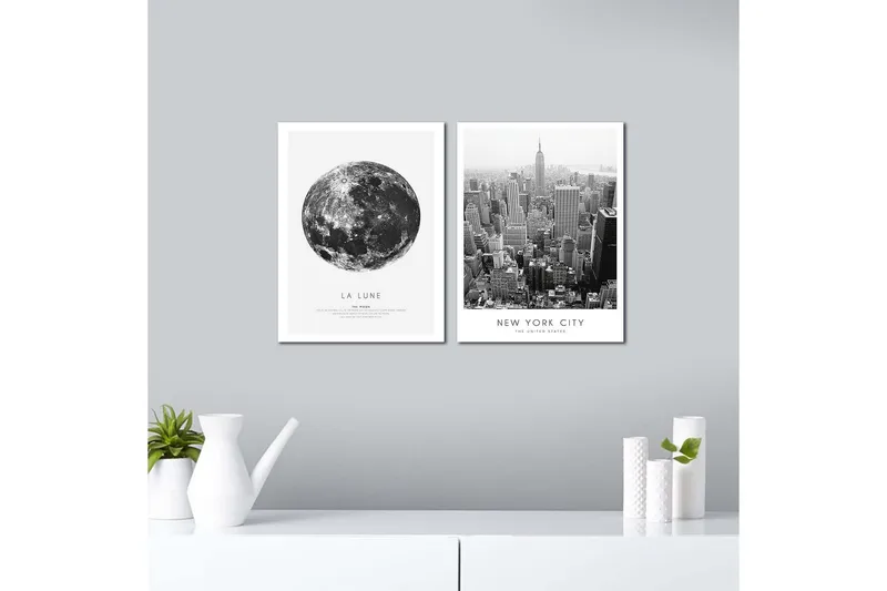 Dekorativ MDF-målning 2 Delar - Flerfärgad - Inredning - Tavlor & posters - Canvastavla