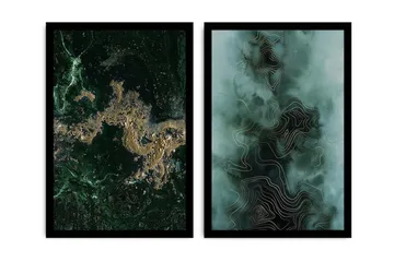 Dekorativ MDF-målning 2 Delar - Flerfärgad - Inredning - Tavlor & posters - Canvastavla