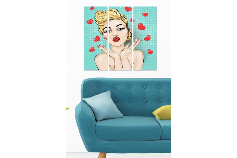 Dekorativ MDF-målning 3-Delar 20x50 cm - Flerfärgad - Inredning - Tavlor & posters - Canvastavla