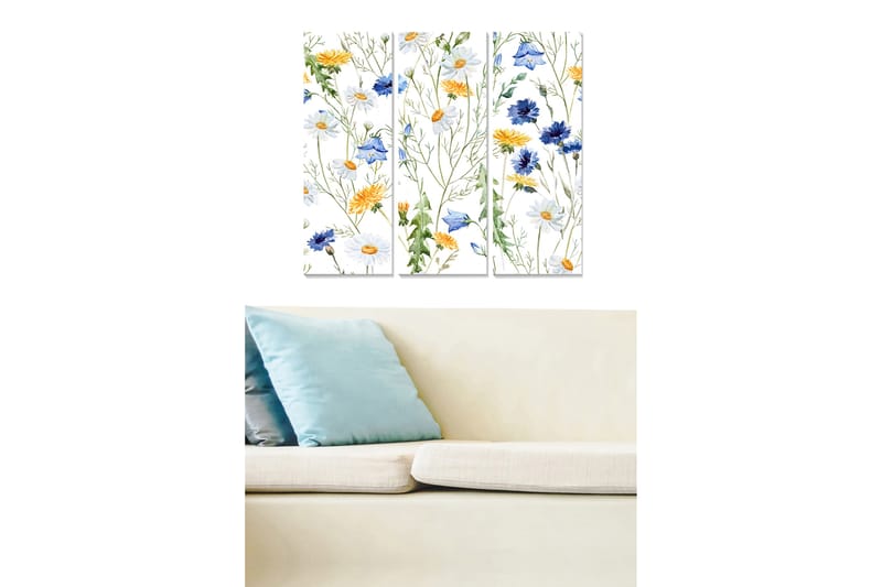 Dekorativ MDF-målning 3-Delar 20x50 cm - Flerfärgad - Inredning - Tavlor & posters - Canvastavla