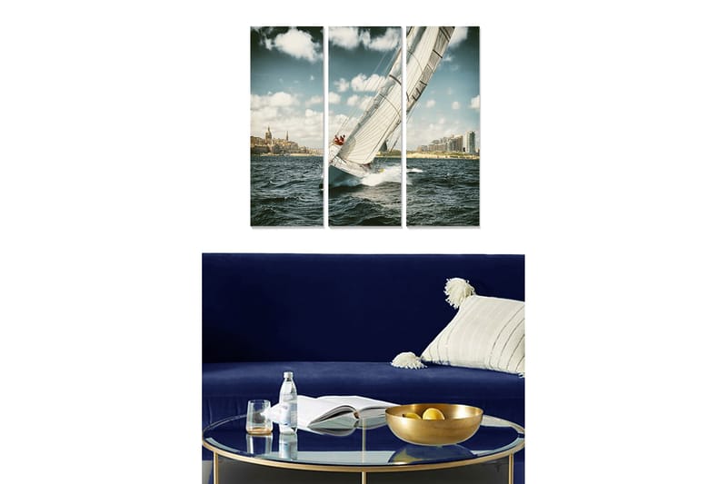 Dekorativ MDF-målning 3-Delar 20x50 cm - Flerfärgad - Inredning - Tavlor & posters - Canvastavla