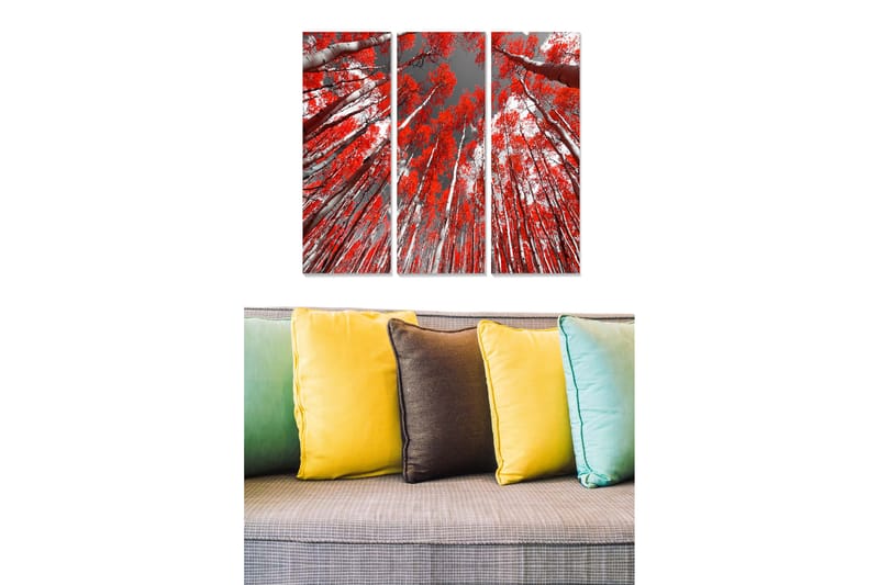 Dekorativ MDF-målning 3-Delar 20x50 cm - Flerfärgad - Inredning - Tavlor & posters - Canvastavla