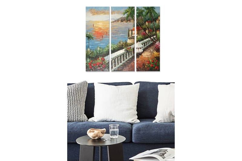 Dekorativ MDF-målning 3-Delar 20x50 cm - Flerfärgad - Inredning - Tavlor & posters - Canvastavla