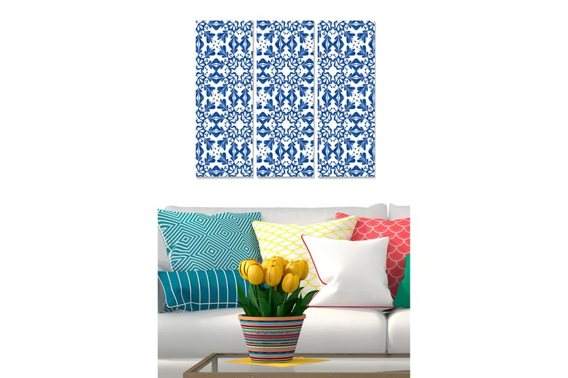 Dekorativ MDF-målning 3-Delar 20x50 cm - Flerfärgad - Inredning - Tavlor & posters - Canvastavla