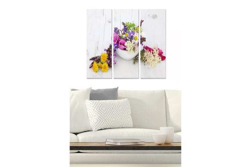 Dekorativ MDF-målning 3-Delar 20x50 cm - Flerfärgad - Inredning - Tavlor & posters - Canvastavla