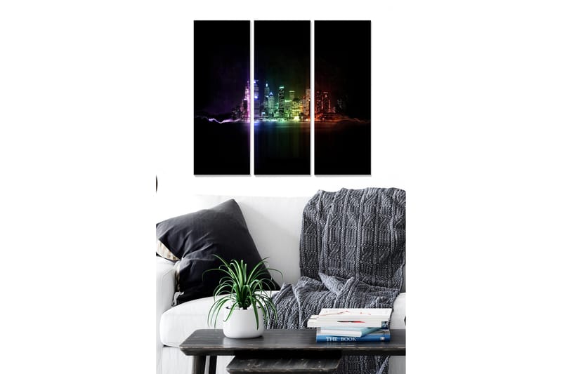 Dekorativ MDF-målning 3-Delar 20x50 cm - Flerfärgad - Inredning - Tavlor & posters - Canvastavla