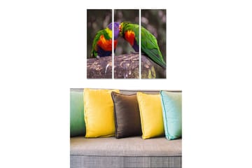 Dekorativ MDF-målning 3-Delar 20x50 cm - Flerfärgad - Inredning - Tavlor & posters - Canvastavla