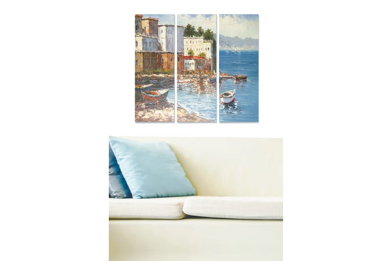 Dekorativ MDF-målning 3-Delar 20x50 cm - Flerfärgad - Inredning - Tavlor & posters - Canvastavla