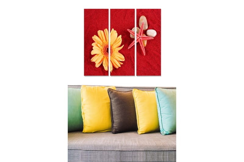 Dekorativ MDF-målning 3-Delar 20x50 cm - Flerfärgad - Inredning - Tavlor & posters - Canvastavla