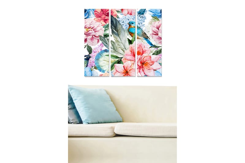 Dekorativ MDF-målning 3-Delar 20x50 cm - Flerfärgad - Inredning - Tavlor & posters - Canvastavla