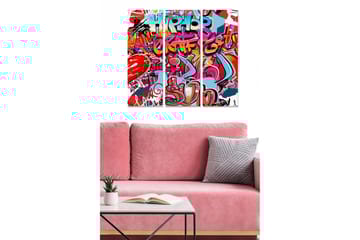 Dekorativ MDF-målning 3-Delar 20x50 cm - Flerfärgad - Inredning - Tavlor & posters - Canvastavla