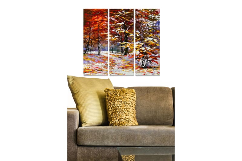 Dekorativ MDF-målning 3-Delar 20x50 cm - Flerfärgad - Inredning - Tavlor & posters - Canvastavla