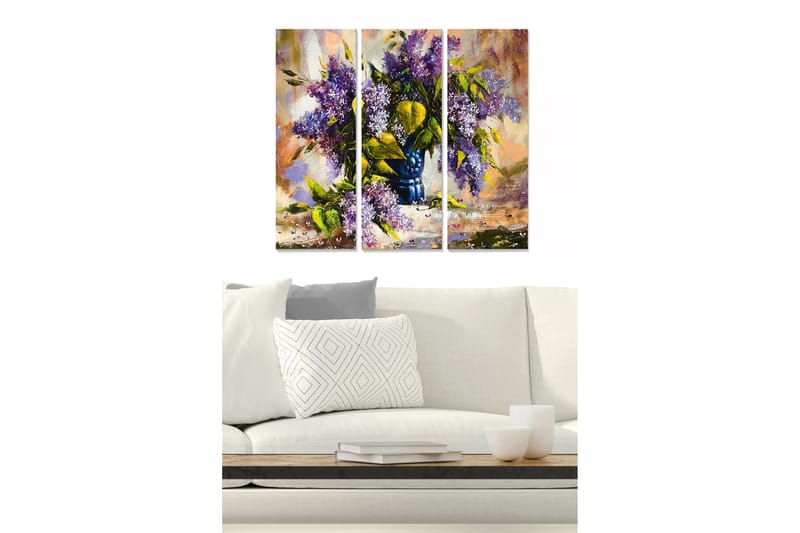 Dekorativ MDF-målning 3-Delar 20x50 cm - Flerfärgad - Inredning - Tavlor & posters - Canvastavla