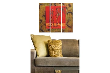 Dekorativ MDF-målning 3-Delar 20x50 cm - Flerfärgad - Inredning - Tavlor & posters - Canvastavla