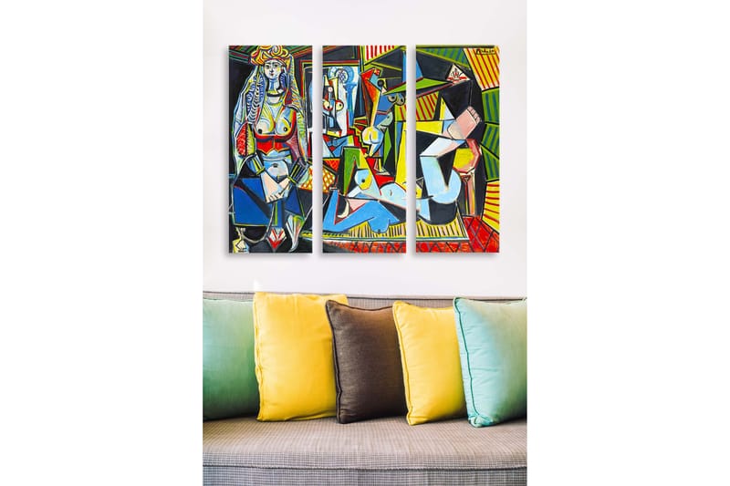 Dekorativ MDF-målning 3-Delar 20x50 cm - Flerfärgad - Inredning - Tavlor & posters - Canvastavla