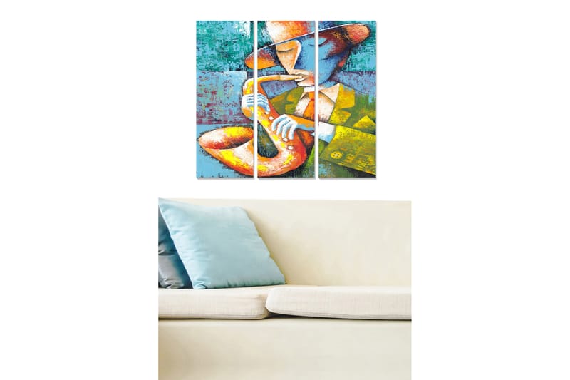 Dekorativ MDF-målning 3-Delar 20x50 cm - Flerfärgad - Inredning - Tavlor & posters - Canvastavla