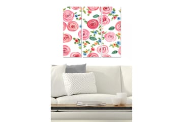 Dekorativ MDF-målning 3-Delar 20x50 cm - Flerfärgad - Inredning - Tavlor & posters - Canvastavla