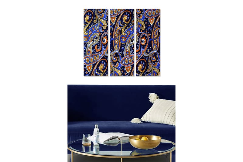 Dekorativ MDF-m�ålning 3-Delar 20x50 cm - Flerfärgad - Inredning - Tavlor & posters - Canvastavla