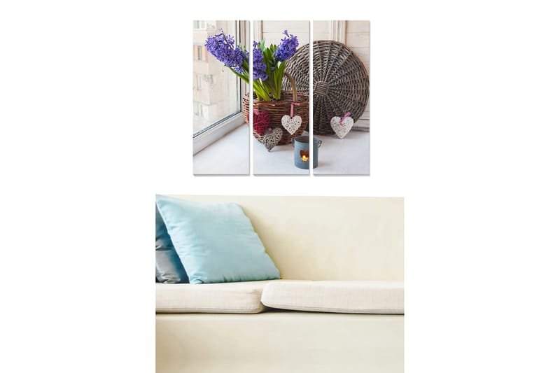Dekorativ MDF-målning 3-Delar 20x50 cm - Flerfärgad - Inredning - Tavlor & posters - Canvastavla