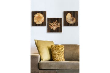 Dekorativ MDF-målning 3-Delar 30x30 cm - Flerfärgad - Inredning - Tavlor & posters - Canvastavla