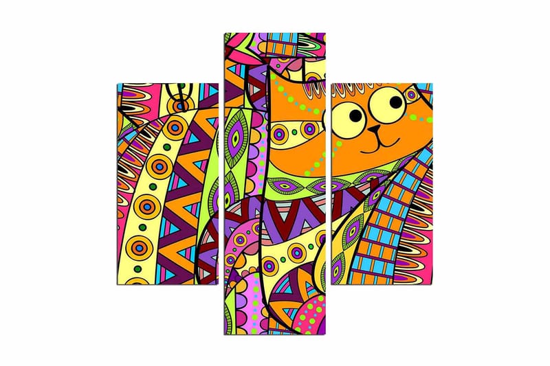 Dekorativ MDF-målning 3 Delar - Flerfärgad - Inredning - Tavlor & posters - Canvastavla