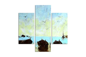 Dekorativ MDF-målning 3 Delar - Flerfärgad - Inredning - Tavlor & posters - Canvastavla