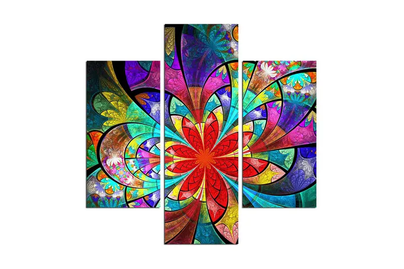 Dekorativ MDF-målning 3 Delar - Flerfärgad - Inredning - Tavlor & posters - Canvastavla