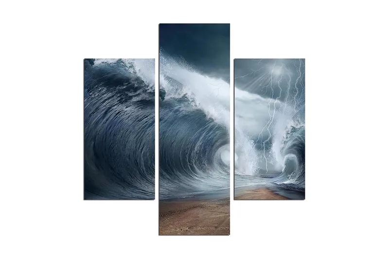 Dekorativ MDF-målning 3 Delar - Flerfärgad - Inredning - Tavlor & posters - Canvastavla