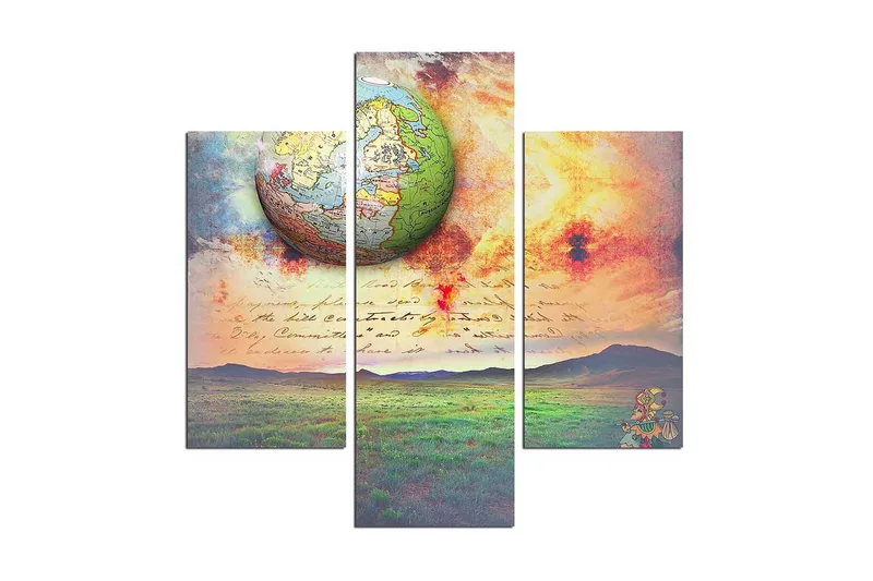 Dekorativ MDF-målning 3 Delar - Flerfärgad - Inredning - Tavlor & posters - Canvastavla