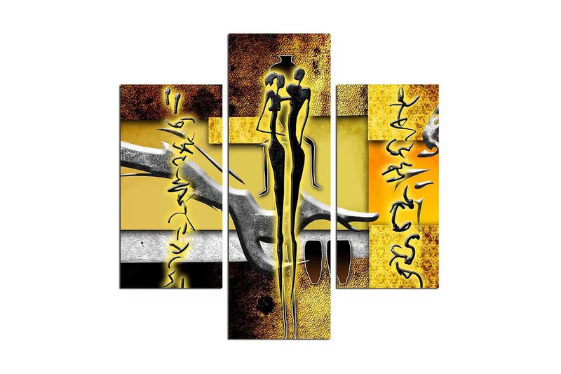 Dekorativ MDF-målning 3 Delar - Flerfärgad - Inredning - Tavlor & posters - Canvastavla