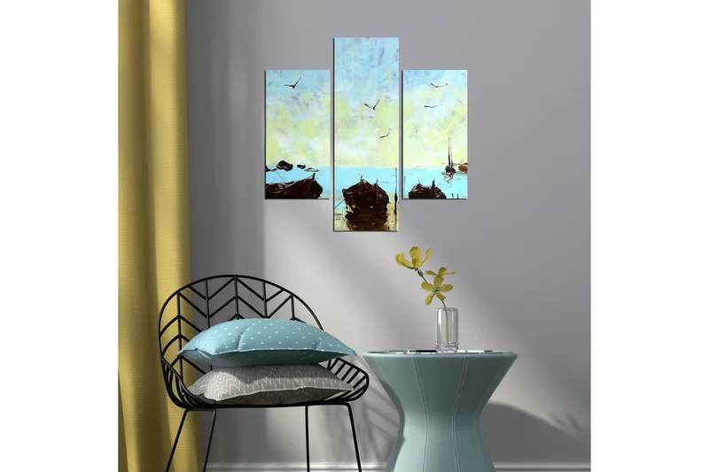 Dekorativ MDF-målning 3 Delar - Flerfärgad - Inredning - Tavlor & posters - Canvastavla