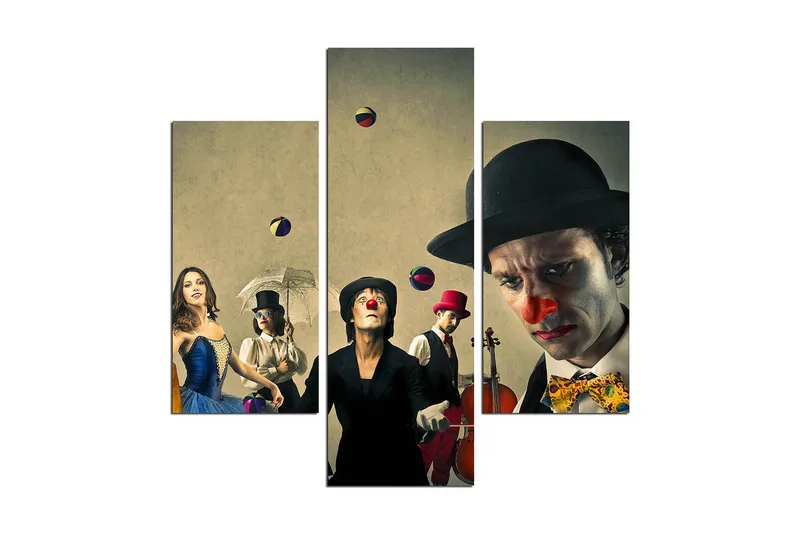 Dekorativ MDF-målning 3 Delar - Flerfärgad - Inredning - Tavlor & posters - Canvastavla