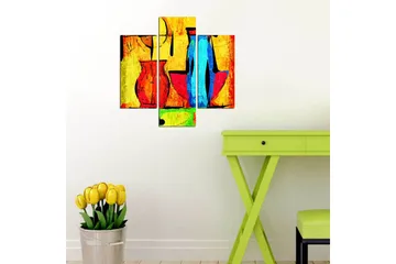 Dekorativ MDF-målning 3 Delar - Flerfärgad - Inredning - Tavlor & posters - Canvastavla