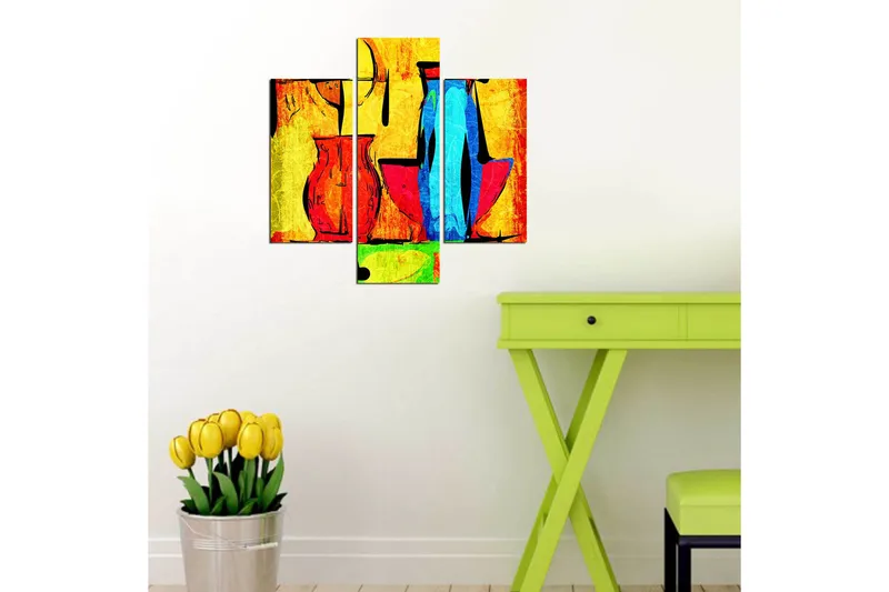 Dekorativ MDF-målning 3 Delar - Flerfärgad - Inredning - Tavlor & posters - Canvastavla