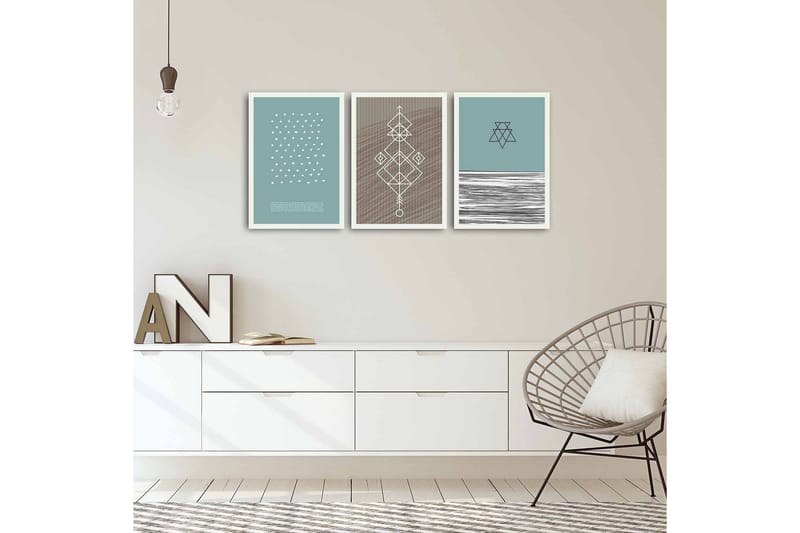 Dekorativ MDF-målning 3 Delar - Flerfärgad - Inredning - Tavlor & posters - Canvastavla