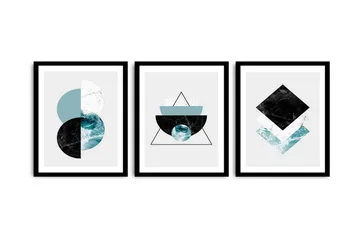 Dekorativ MDF-målning 3 Delar - Flerfärgad - Inredning - Tavlor & posters - Canvastavla