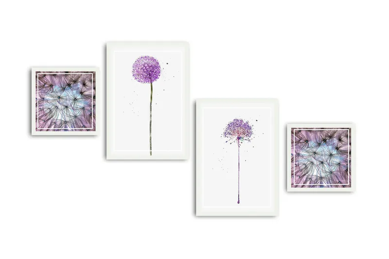 Dekorativ MDF-målning 4 Delar - Flerfärgad - Inredning - Tavlor & posters - Canvastavla