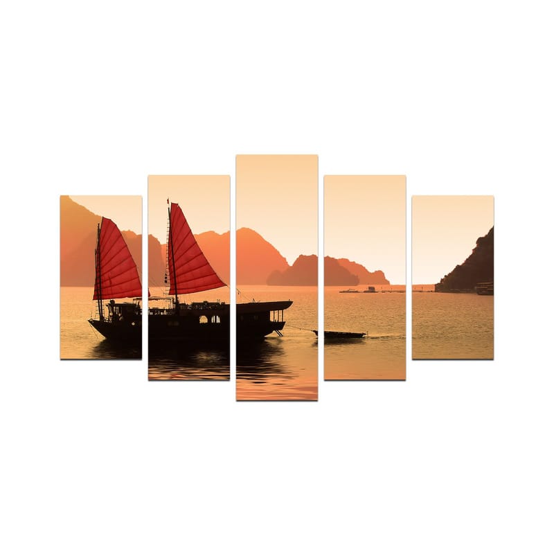 Dekorativ MDF-målning 5-Delar 20x60 cm, Flerfärgad