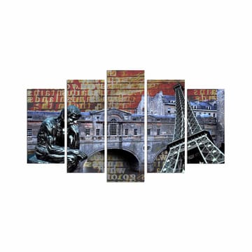 Dekorativ MDF-målning 5-Delar 20x60 cm - Flerfärgad - Inredning - Tavlor & posters - Canvastavla