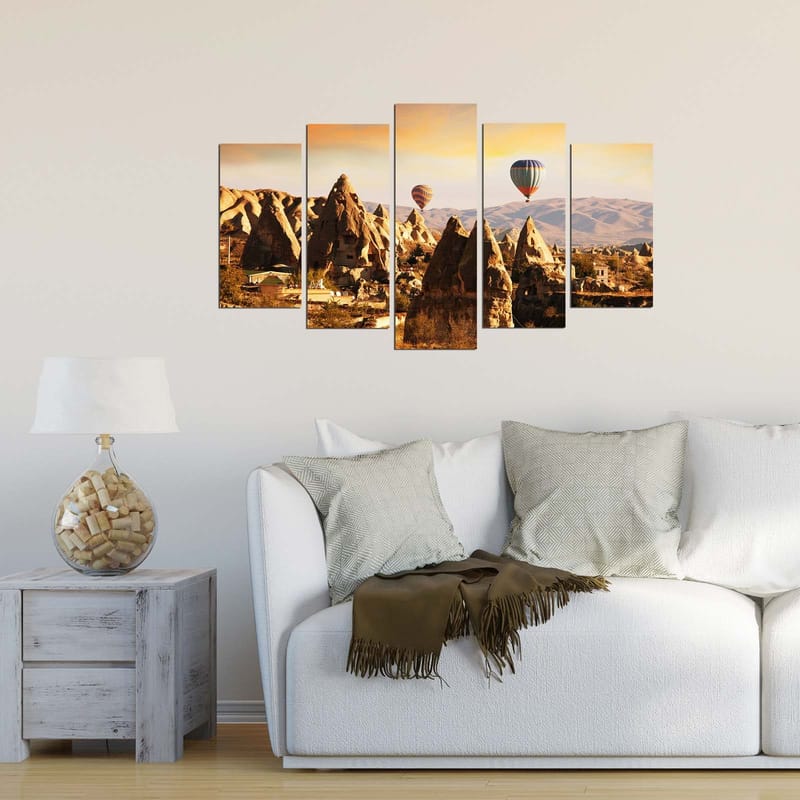 Dekorativ MDF-målning 5-Delar 20x60 cm - Flerfärgad - Inredning - Tavlor & posters - Canvastavla