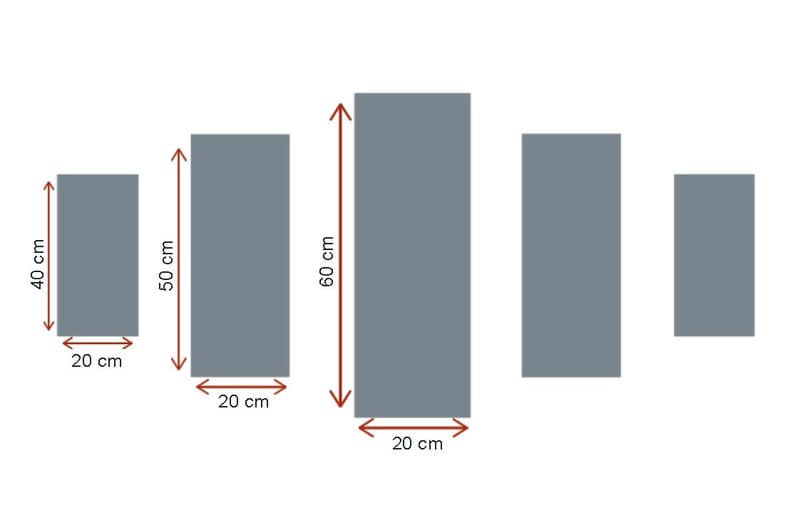 Dekorativ MDF-målning 5-Delar 20x60 cm - Flerfärgad - Canvastavla