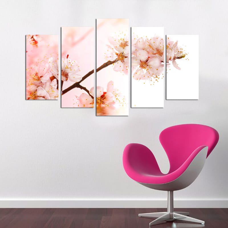 Dekorativ MDF-målning 5-Delar 20x60 cm - Flerfärgad - Inredning - Tavlor & posters - Canvastavla