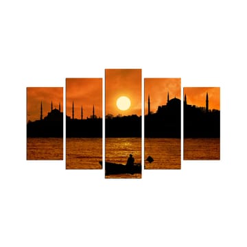 Dekorativ MDF-målning 5-Delar 20x60 cm - Flerfärgad - Inredning - Tavlor & posters - Canvastavla